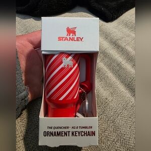 Just Released 2025 Mini Stanley Cup Keychain Christmas Ornament Candy Cane Twist